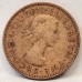 NEW ZEALAND 1956 . ONE 1 PENNY . ERROR . STRAPLESS QUEEN